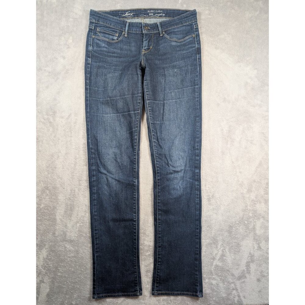 Levis Slight Curve Womens Jeans Size 28 Blue Straight Leg Streetwear Vintage